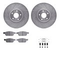 Dynamic Friction Co 7312-54225, Rotors-Drilled, Slotted-SLV w/3000 Series Ceramic Brake Pads incl. Hardware, Zinc Coat 7312-54225